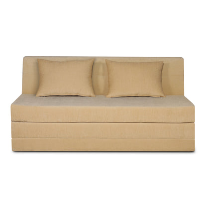 Adorn India Easy Highback Three Seater Sofa Cum Bed Decent 6' x 6' (Beige) (1 Year Warranty)