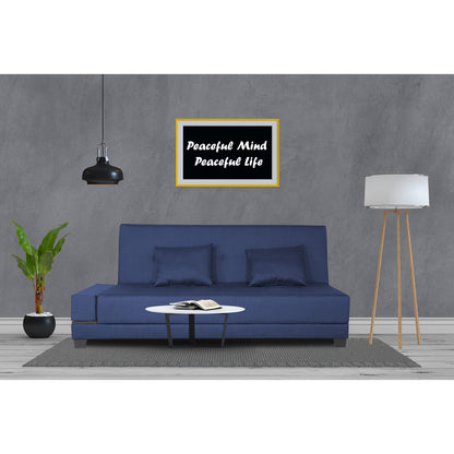 Adorn India Blake 3 Seater Sofa Cum Bed (Blue)