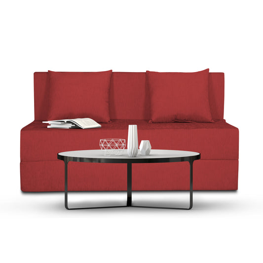 Adorn India Foam Easy 2-Person Sofa Cum Bed Alyn 4'X 6' (Maroon) (1 Year Warranty)