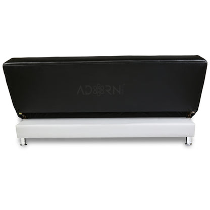 Adorn India Alexa 3 Seater Sofa cumbed (Black & White)