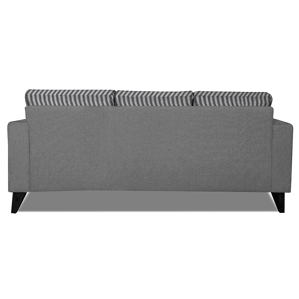 Adorn India Hector Stripes L Shape 4 Seater Sofa Set (Right Hand Side) (Grey) Martin Plus (3 Year Warranty)