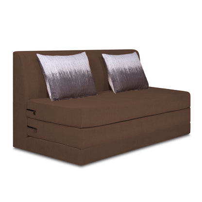 Adorn India Easy Highback Two Seater Sofa Cum Bed Wave 4' x 6' (Brown) (1 Year Warranty)
