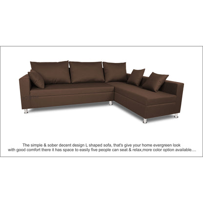 Adorn India Straight line L Sal Shape Sectional Sofa (Brown)