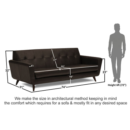 Adorn India Exclusive Alexus Leaterette Three Seater Sofa (Brown)