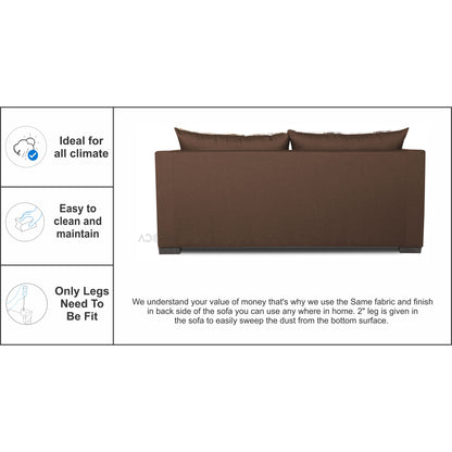 Adorn India Straight line 3 Seater Sofa Cum Bed (Brown), Wood, Foam