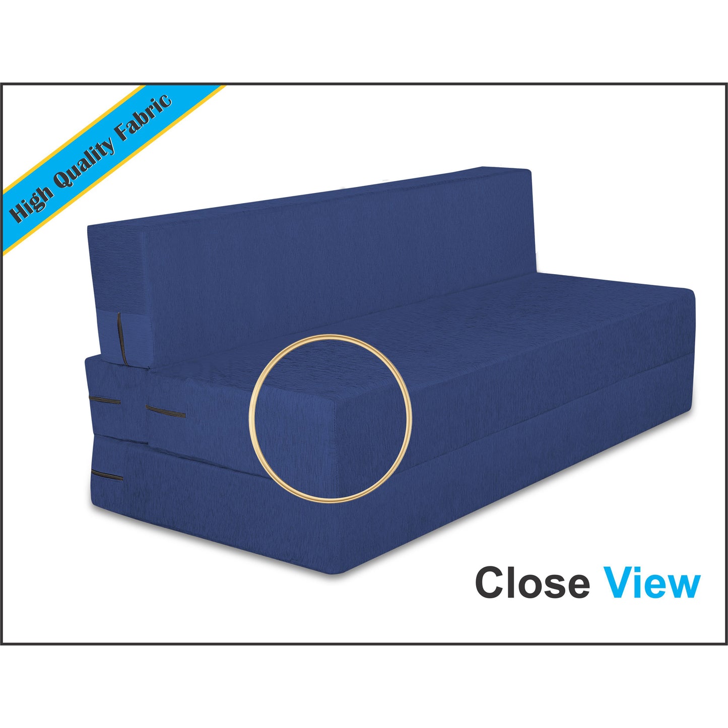 Adorn India Easy Treno 2 Seater Sofa Cum Bed Sit & Sleep Perfect for Guest, Colour Blue,4'x6', (1 Year Warranty)