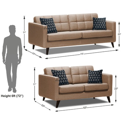 Adorn India Chilly 3+2 5 Seater Sofa Set (Beige) (3 Year Warranty)