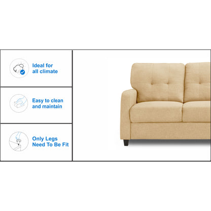 Adorn India Astor 3+2 5 Seater Sofa Set (Beige) (3 Year Warranty)