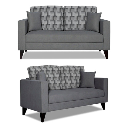 Adorn India Berlin Bricks 3+2 5 Seater Sofa Set (Grey) Martin Plus (3 Year Warranty)