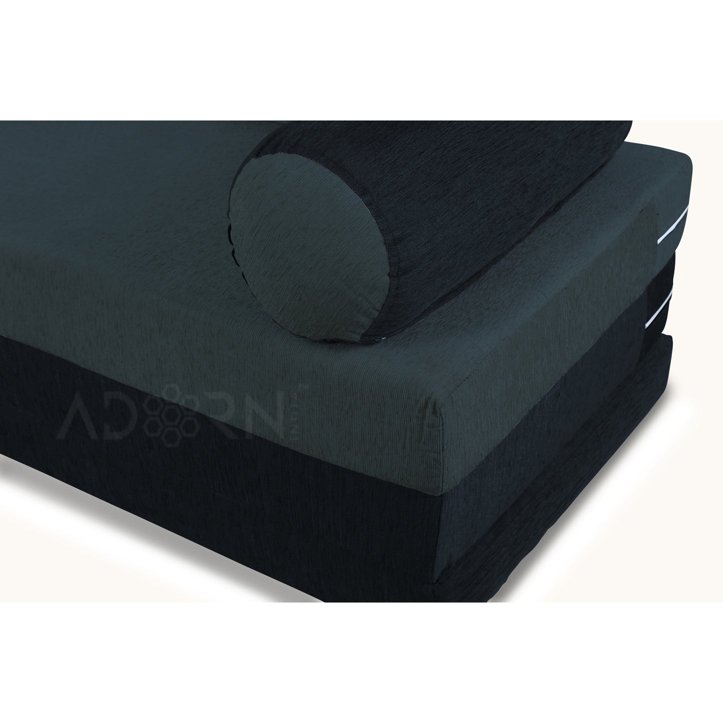 Adorn India Easy Deewan Cumbed(Dark Grey & Black)