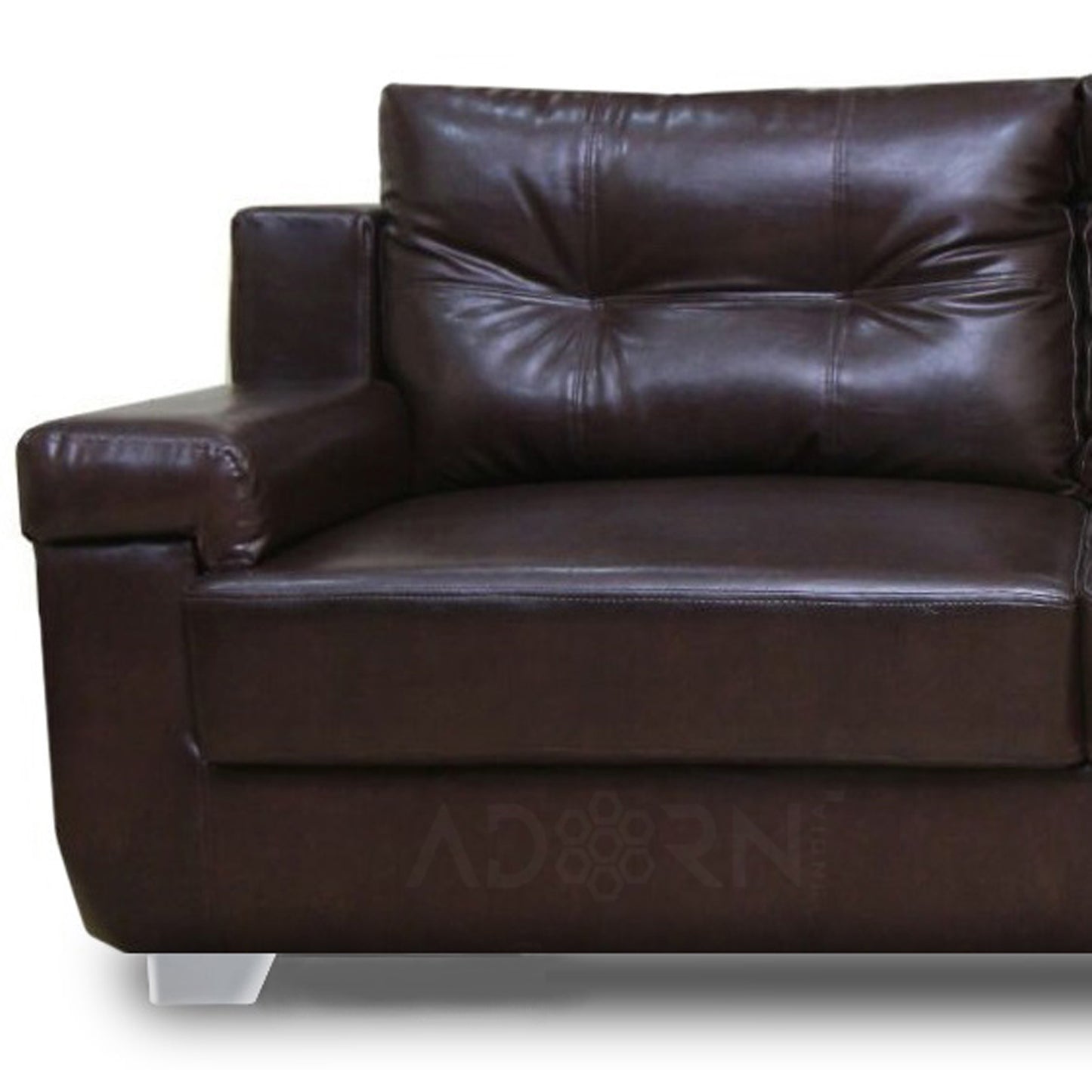 Adorn India Soleado Leatherette  Five Seater Sofa Set 3-2 (Brown)