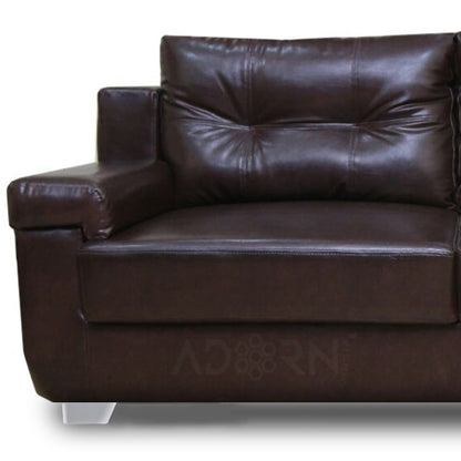 Adorn India Soleado Leatherette  Five Seater Sofa Set 3-2 (Brown)