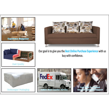 Adorn India Alita 3-1-1 Compact 5 Seater Sofa Set (Camel)