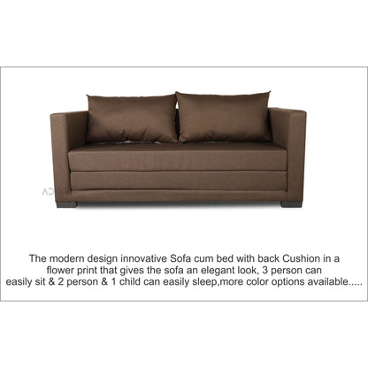 Adorn India Straight line 3 Seater Sofa Cum Bed (Brown)