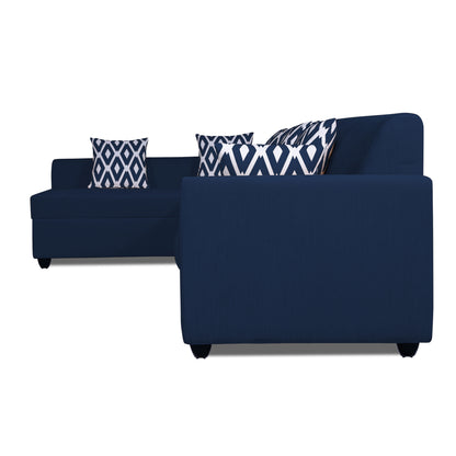 Adorn India Rio Highback L Shape 6 Seater corner Sofa Set (Left Side Handle)(Blue) (3 Year Warranty)