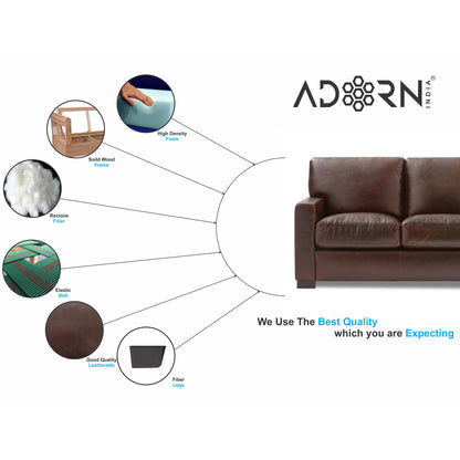 Adorn India Exclusive Rosina Leatherette 3-1-1 Sofa Set (Light Brown)