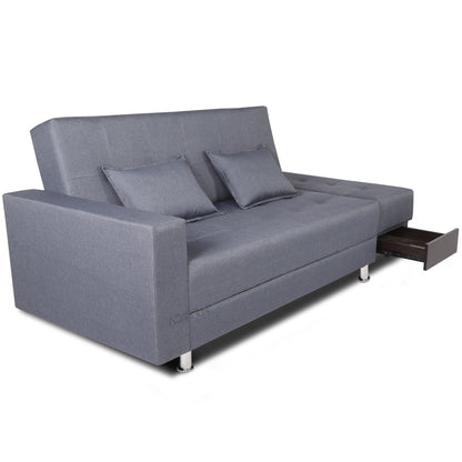 Adorn India Flora Sofa Cum bed (Dark Grey)