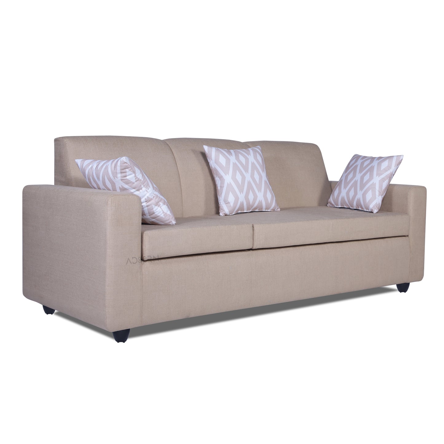 Adorn India Monteno L Shape 4 Seater Sofa Set (Beige) (3 Year Warranty)