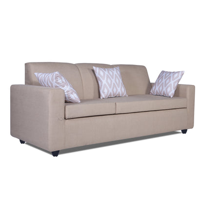 Adorn India Monteno L Shape 4 Seater Sofa Set (Beige) (3 Year Warranty)