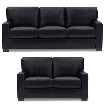Adorn India Exclusive Rosina Leatherette 3+2 Sofa Set (Black)