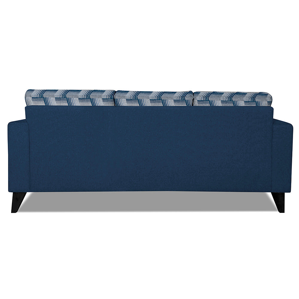 Adorn India Berlin Bricks L Shape 4 Seater Sofa Set (Right Hand Side) (Blue) Martin Plus (3 Year Warranty)