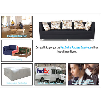 Adorn India Alica Modular Sofa Set(Black)