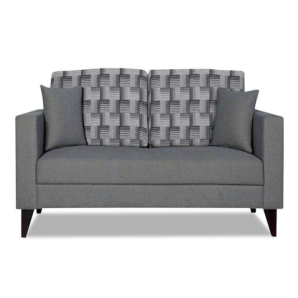Adorn India Berlin Bricks 2 Seater Sofa (Grey) Martin Plus (3 Year Warranty)
