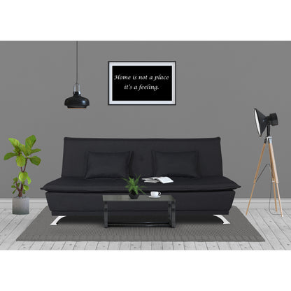 Adorn India Arden 4 Seater Sofa Cum Bed 4 x 6 (Black) (3 Year Warranty)