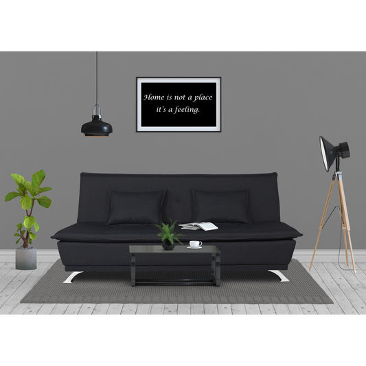 Adorn India Arden 4 Seater Sofa Cum Bed 4 x 6 (Black) (3 Year Warranty)