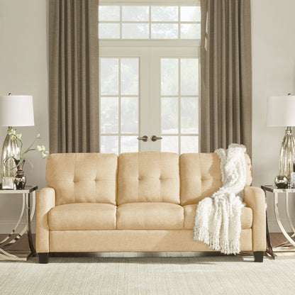 Adorn India Astor 3+1+1 5 Seater Sofa Set (Beige) (3 Year Warranty)