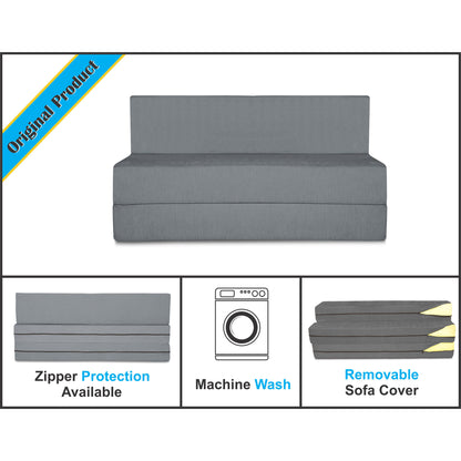 Adorn India Easy Treno 2 Seater Sofa Cum Bed Sit & Sleep Perfect for Guest, Colour Grey, 4'x6' (1 Year Warranty)
