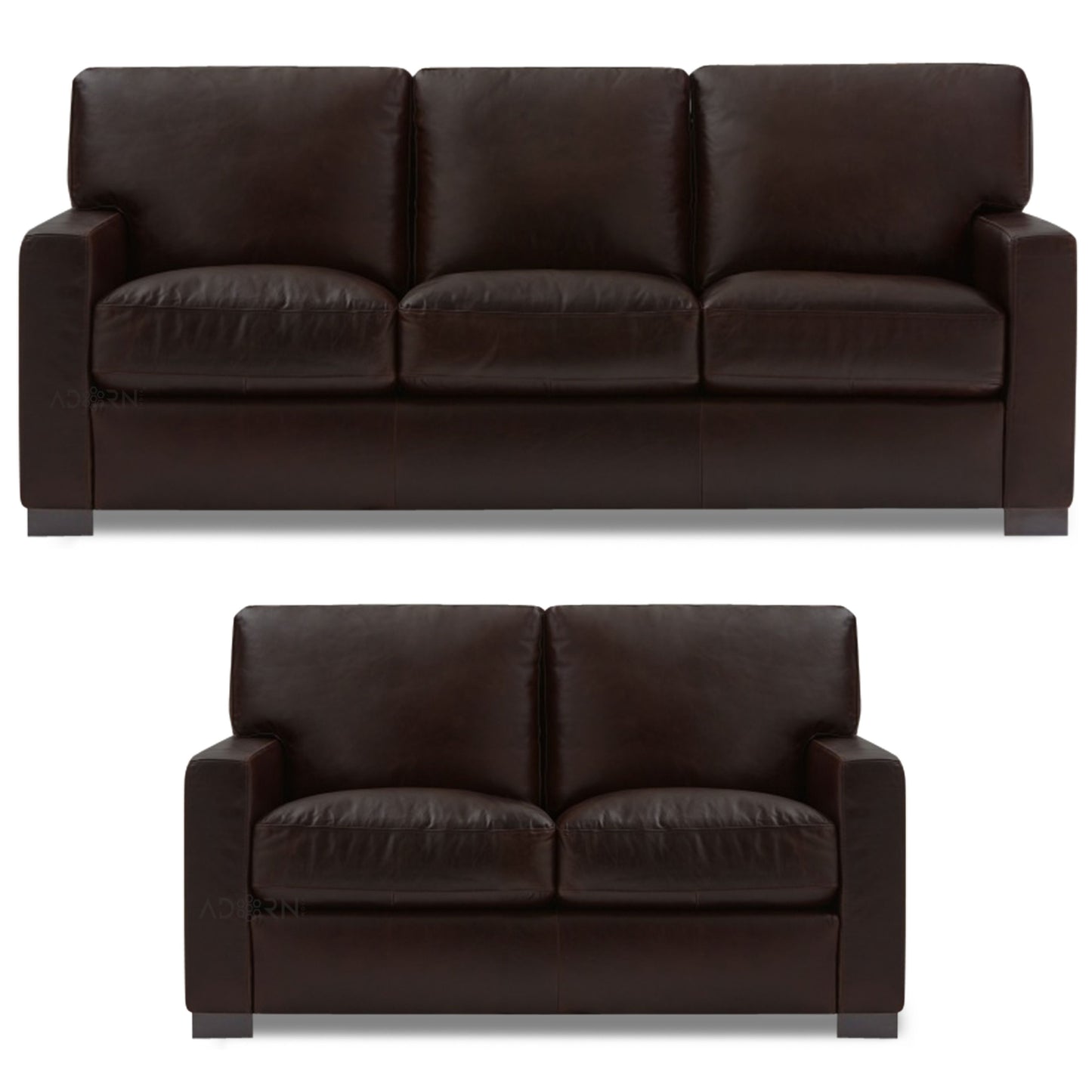 Adorn India Exclusive Rosina Leatherette 3+2 Sofa Set (Dark Brown)