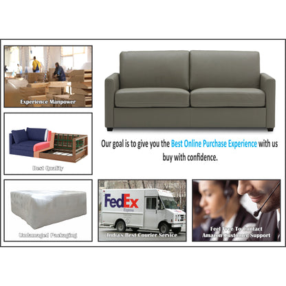 Adorn India Exclusive Flavio Leatherette 3-1-1 Sofa Set (Grey)