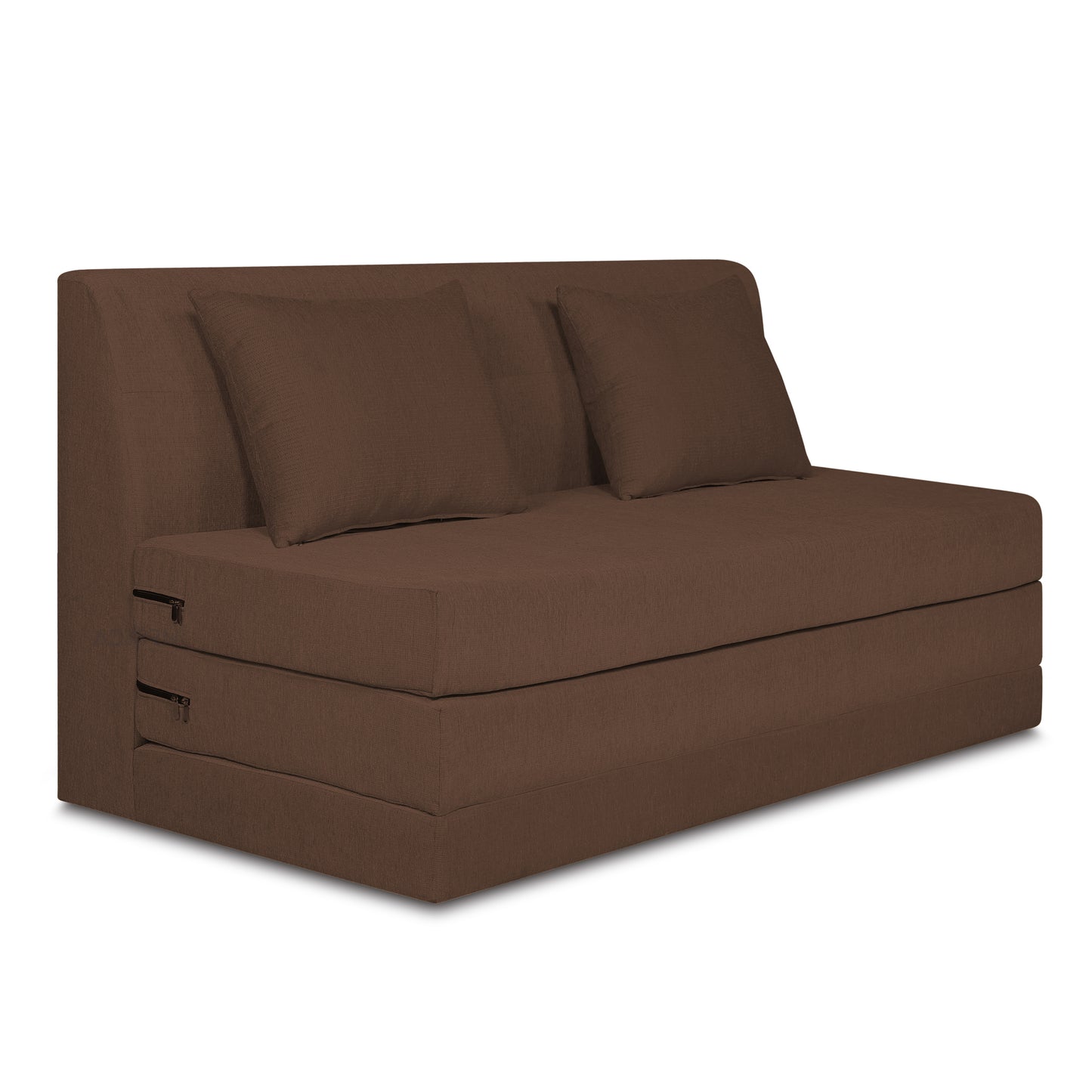 Adorn India Easy Highback Two Seater Sofa Cum Bed Decent 4' x 6' (Brown) (1 Year Warranty)