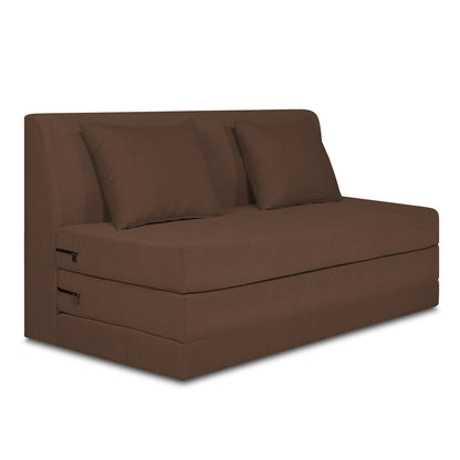 Adorn India Easy Highback Two Seater Sofa Cum Bed Decent 4' x 6' (Brown) (1 Year Warranty)