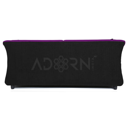 Adorn India Acura 3 Seater Sofa(Dark Purple & Black)