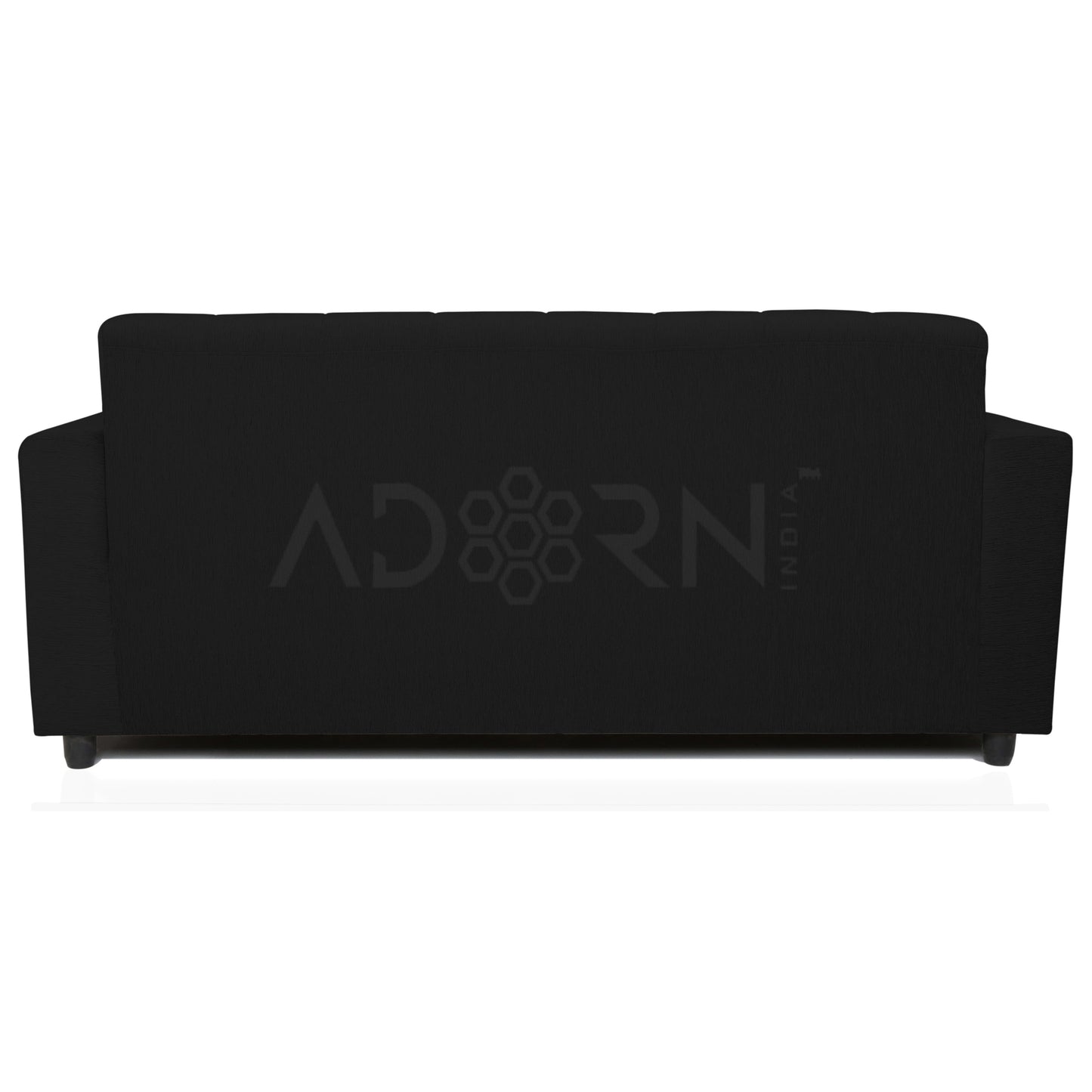 Adorn India Aleena 3 Seater Sofa(Black)
