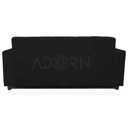 Adorn India Aleena 3 Seater Sofa(Black)