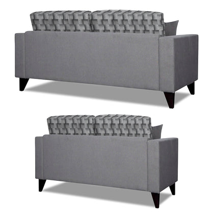 Adorn India Berlin Bricks 3+2 5 Seater Sofa Set (Grey) Martin Plus (3 Year Warranty)