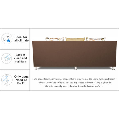 Adorn India Exclusive Two Tone Alica 3-1-1 Five Seater Sofa Set (Brown & Beige), Wood, Foam