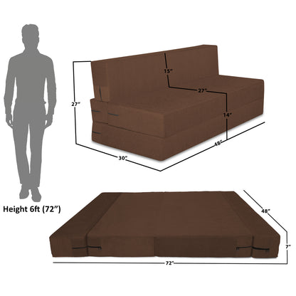Adorn India Easy Treno 2 Seater Sofa Cum Bed Sit & Sleep Perfect for Guest, Colour Brown, 4'x6', (1 Year Warranty)