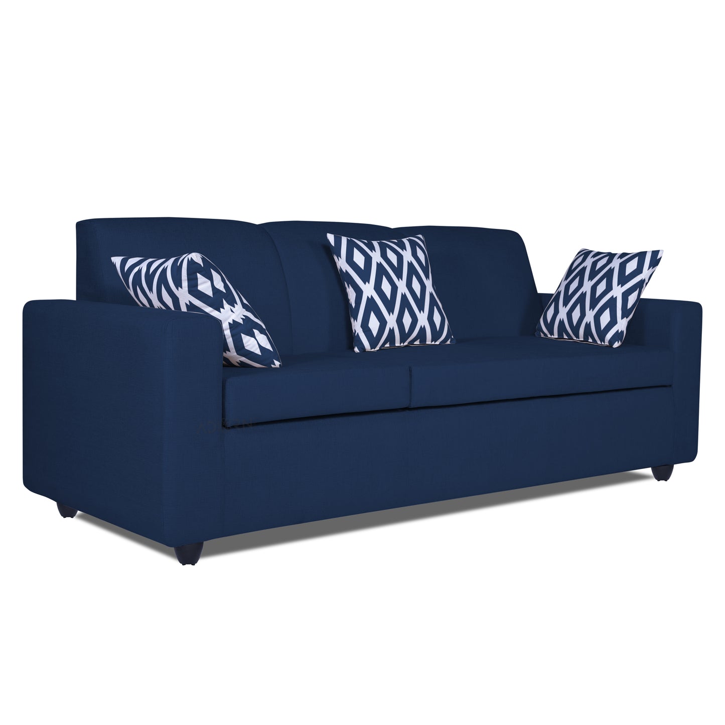 Adorn India Monteno L Shape 4 Seater Sofa Set (Blue) (3 Year Warranty)