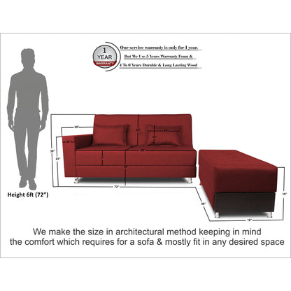 Adorn India Flora Sofa Cum bed (Maroon)