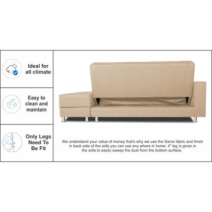 Adorn India Flora Sofa Cum Bed(Beige)