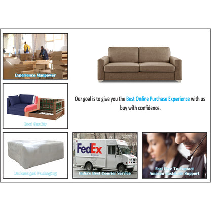 Adorn India Straight line 3 Seater Sofa(Camel)