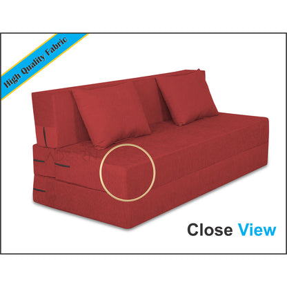 Adorn India Easy 4 Seater Sofa Cum Bed Alyn 6'x 6' (Maroon)