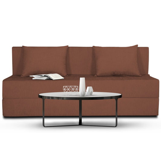 Adorn India Easy Three Seater Sofa Cum Bed Alyn 5'x 6' (Brown) (1 Year Warranty)