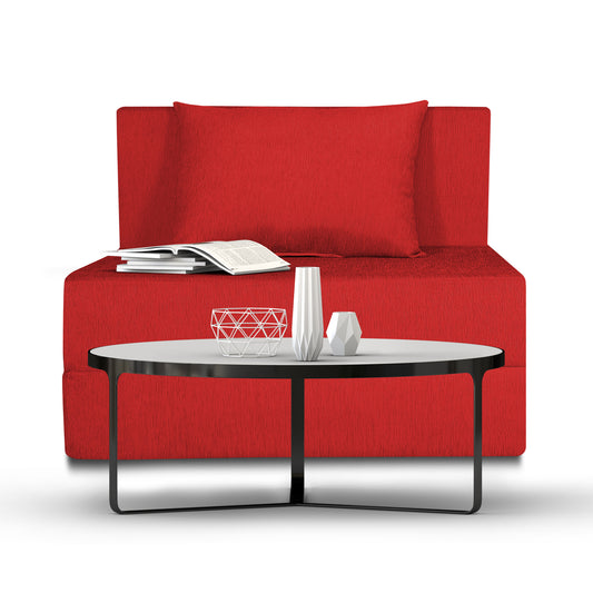 Adorn India Easy 2 Seater Sofa Cum Bed Alyn 3'x 6' (Red) (1 Year Warranty)