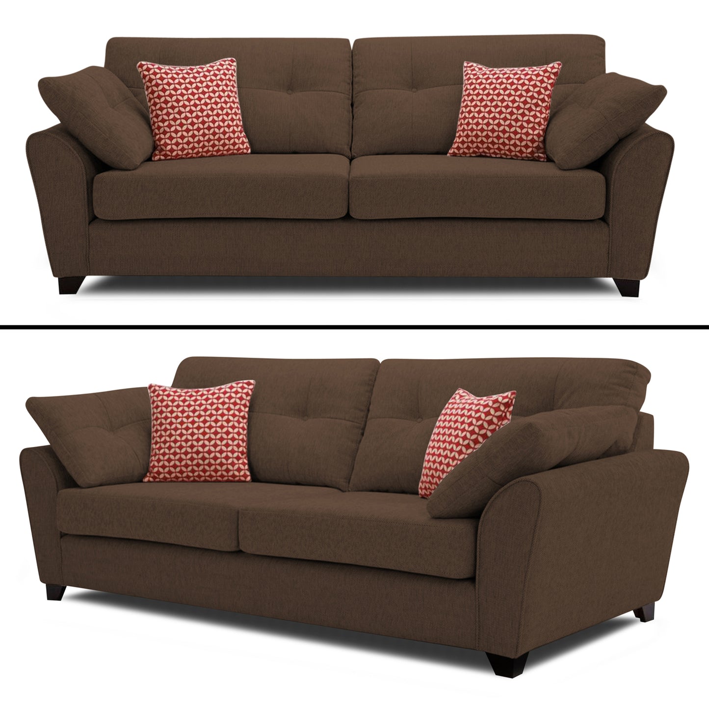 Adorn India Moris 5 Seater 3-1-1 Sofa Set (Brown) (3 Year Warranty)