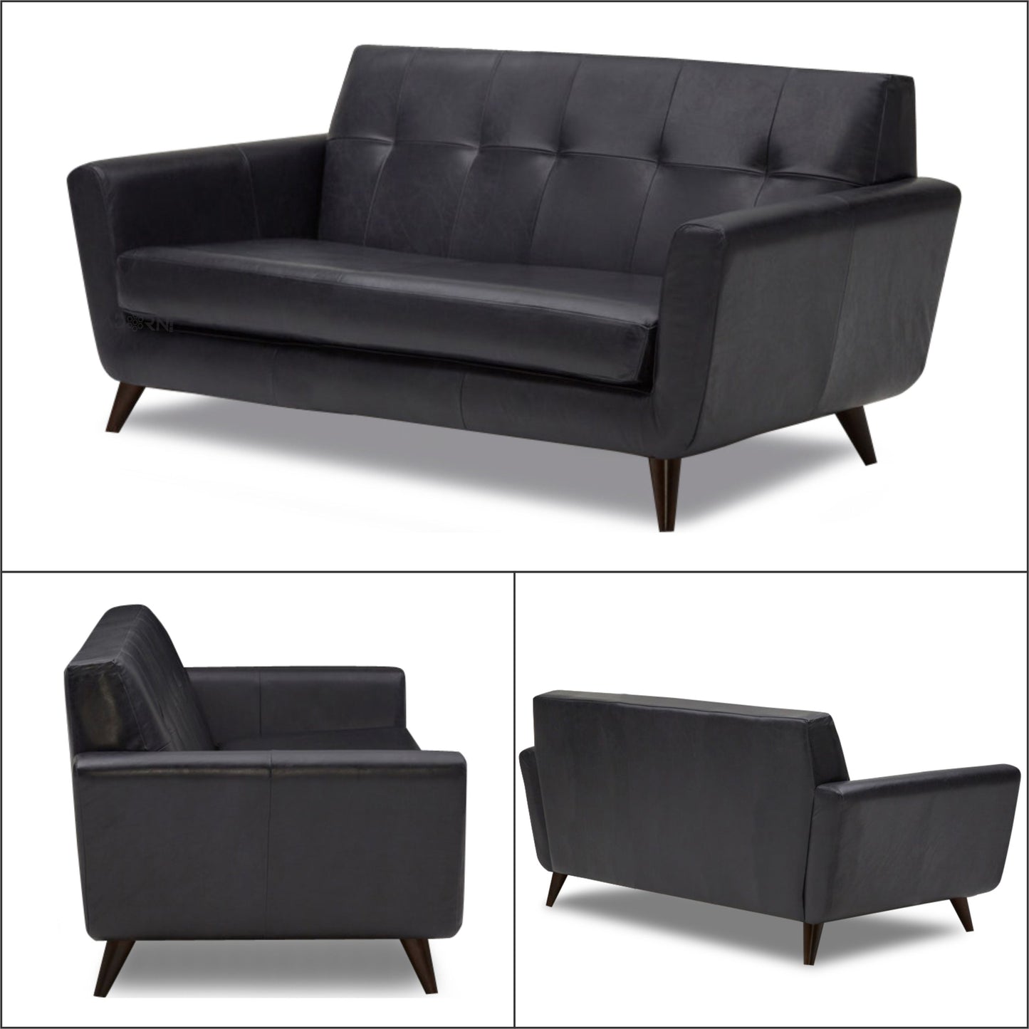 Adorn India Exclusive Alexus Leaterette 3+2 Sofa Set (Black)
